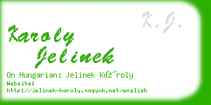 karoly jelinek business card
